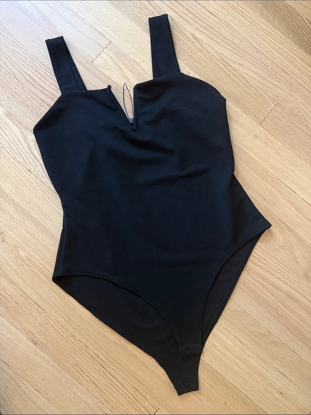 Nasty Gal Black Sleeveless Body Suit Crepe Stretchy Knit
